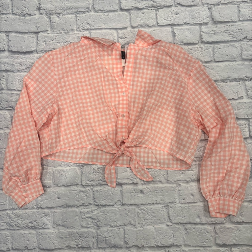 Pink & White Checkered Crop Top